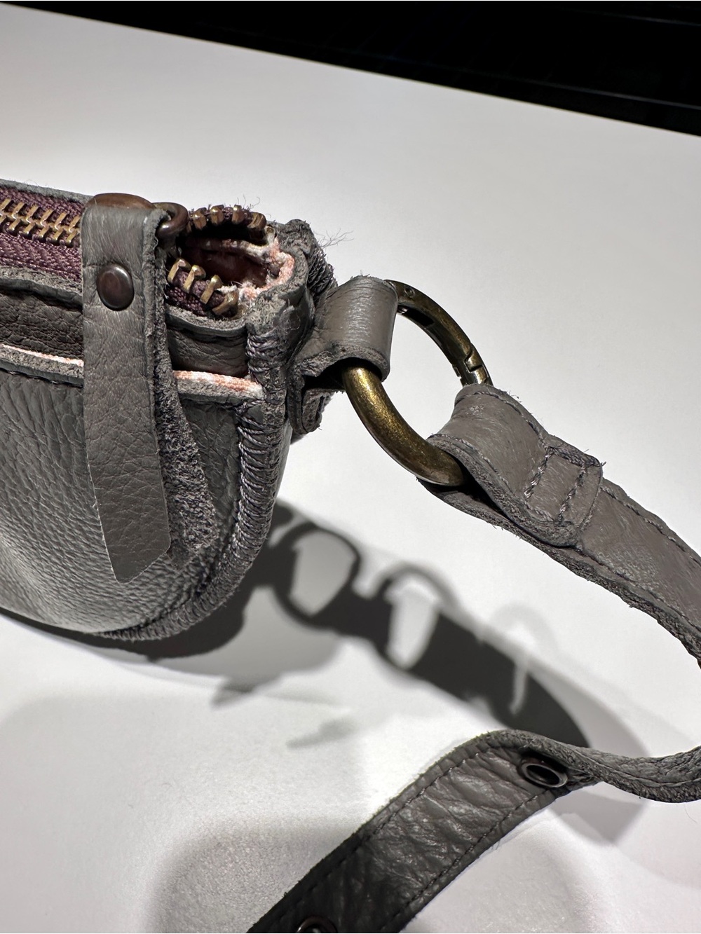 Lyons Leather Co. “The Bee” Bag in Stone - 10” x 5” x 2.5” - Picture 5 of 14